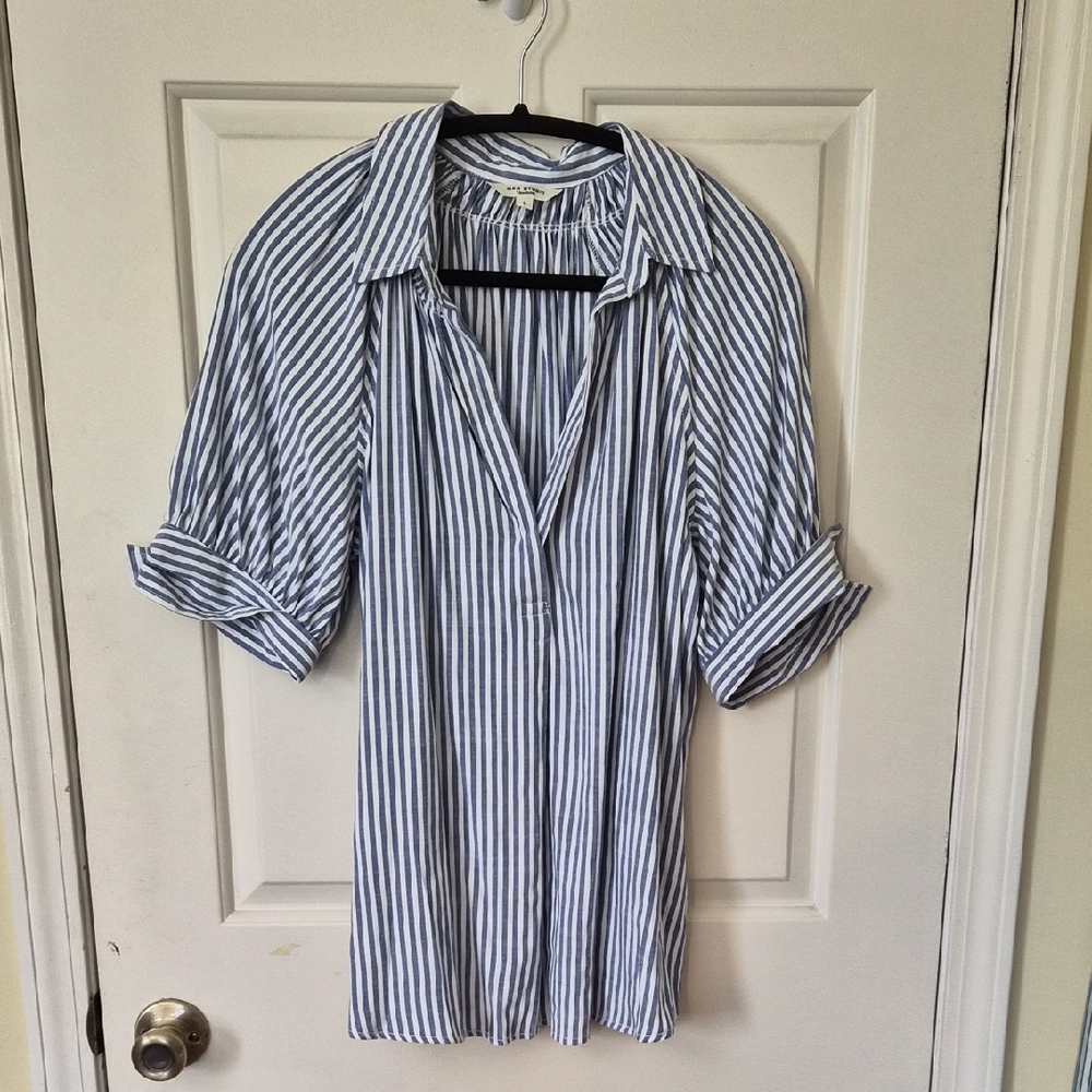 Blue and White Striped Shirt